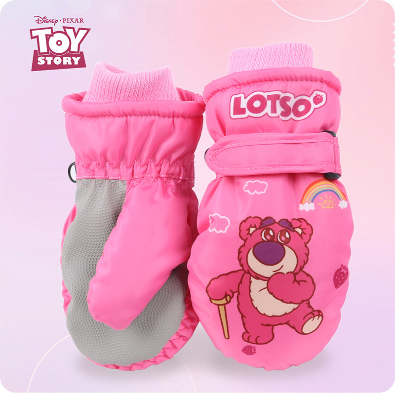 Ski Glove Waterproof - Kinder Winter Warme Skihandschuhe Cartoon Erdbeerbär