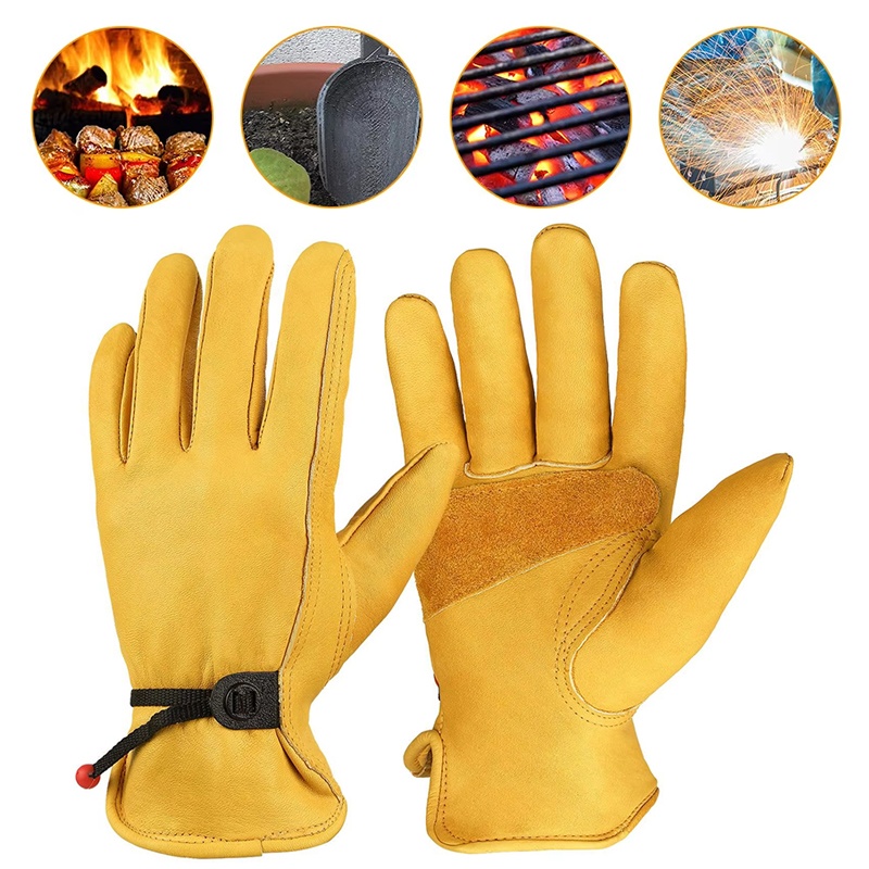Leather Driving Glove - 1 Paar Leder-Arbeitshandschuhe, Rindsleder, Schweißhandschuhe, Sicherheitsschutzhandschuhe