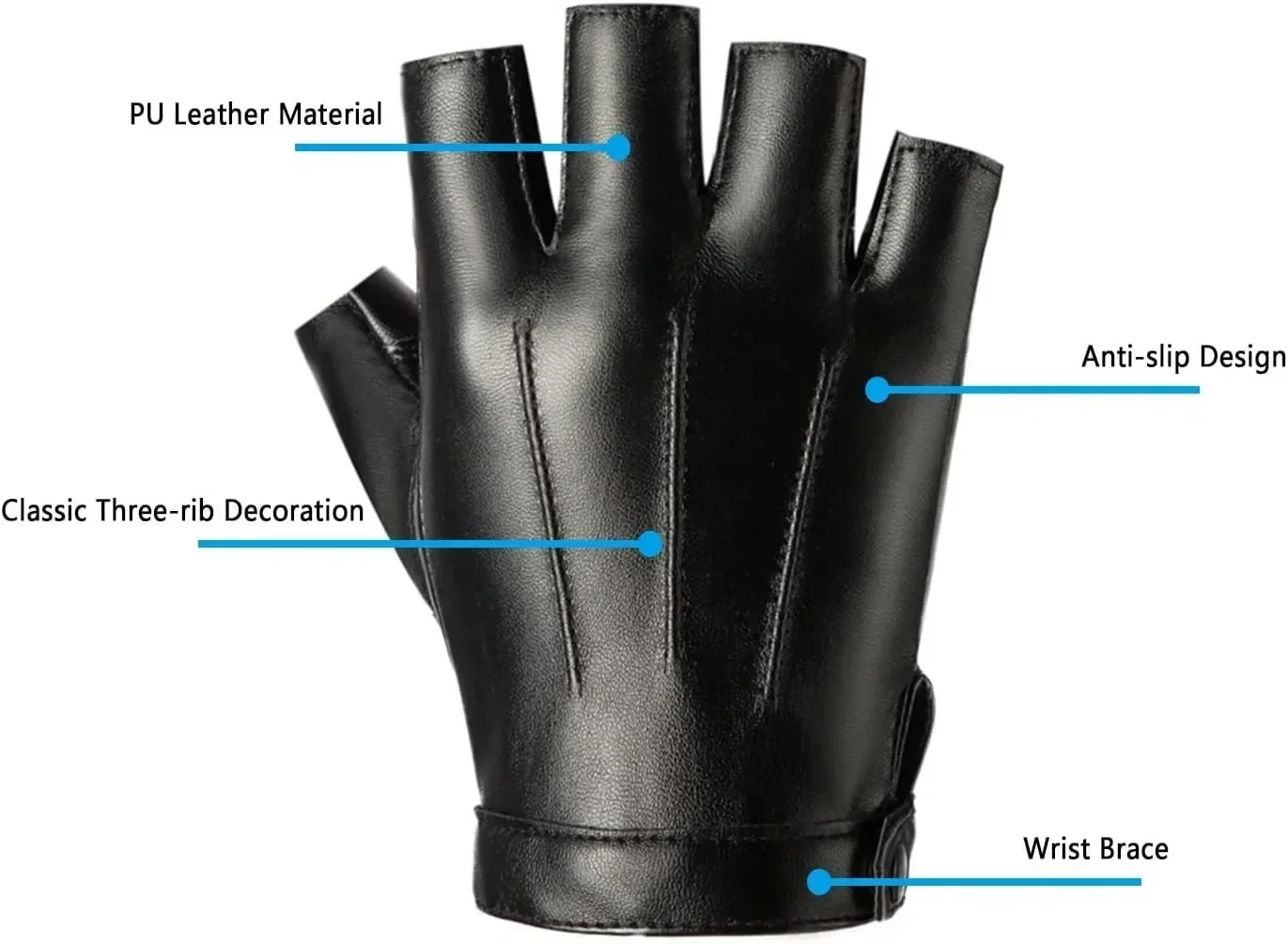 1 Paar winddichte, fingerlose  – Leather Driving Glove Bewertung und Preis